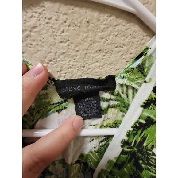 Steve Madden Tropical Palm Print Swim Cover Up One Size Fits Most - Picture 2 of 3